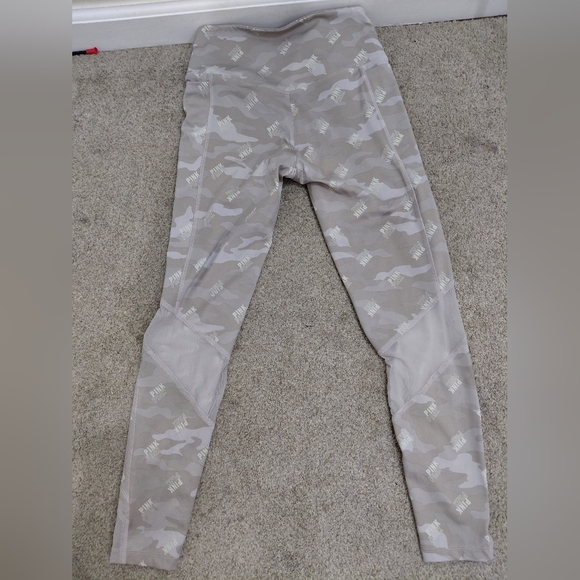 Pink Patterned Leggings in Beige and White Size S - Picture 6 of 8